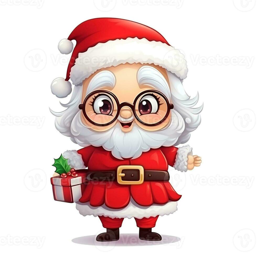 grappig tekenfilm de kerstman claus. png, clip art. ai gegenereerd foto