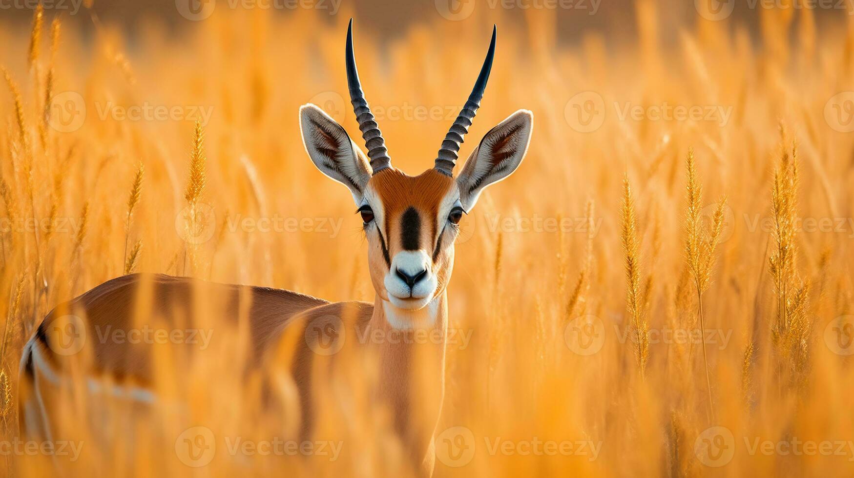 savanne schouwspel. springbokken temidden van de gouden gras van Afrika. generatief ai foto