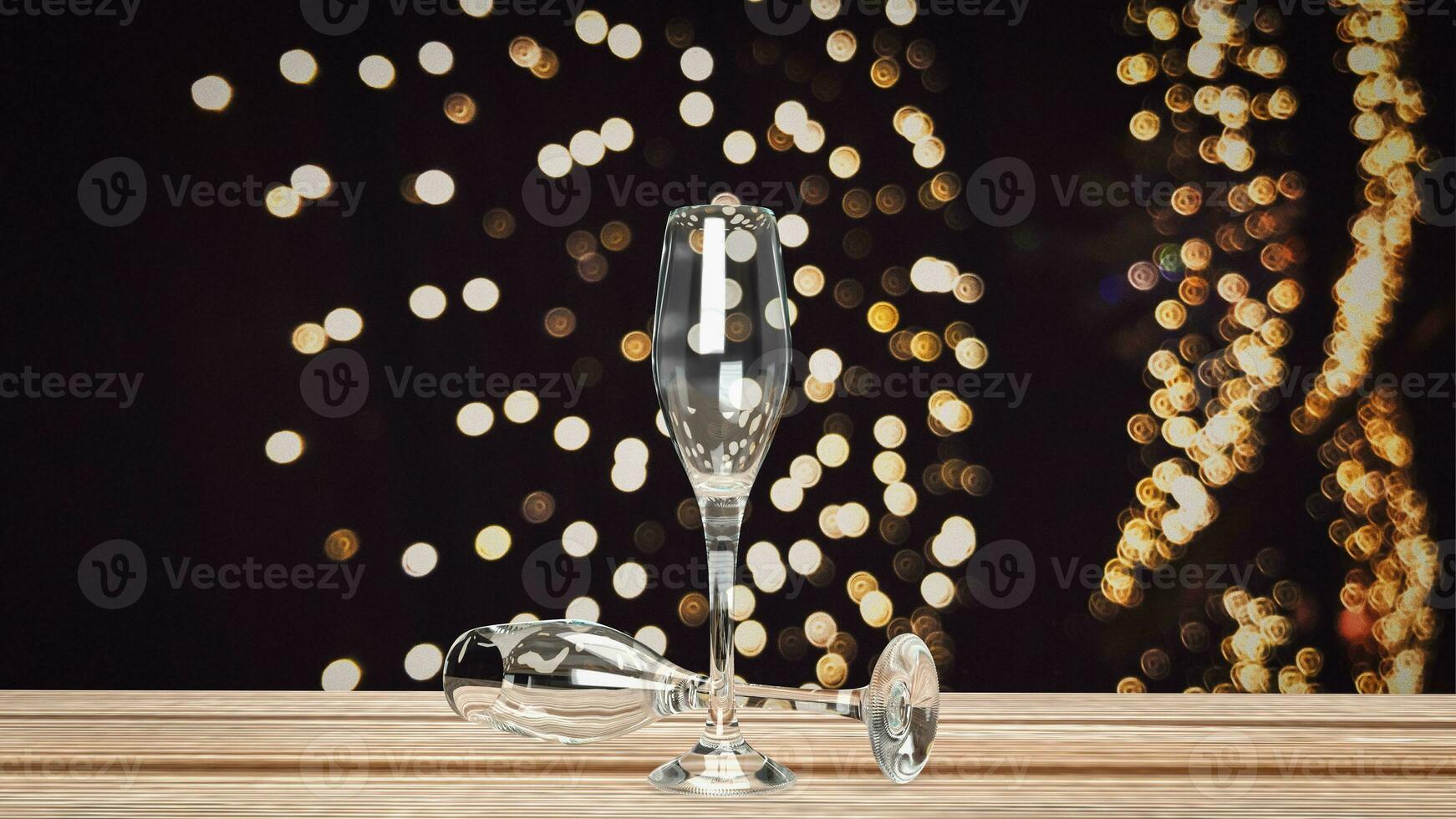 de Champagne glas voor viering inhoud 3d renderen foto