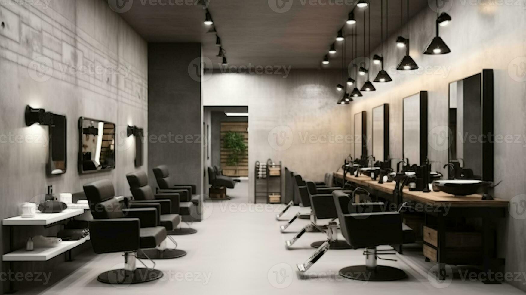 stijl en substantie. de compleet modern salon beleven. generatief ai foto