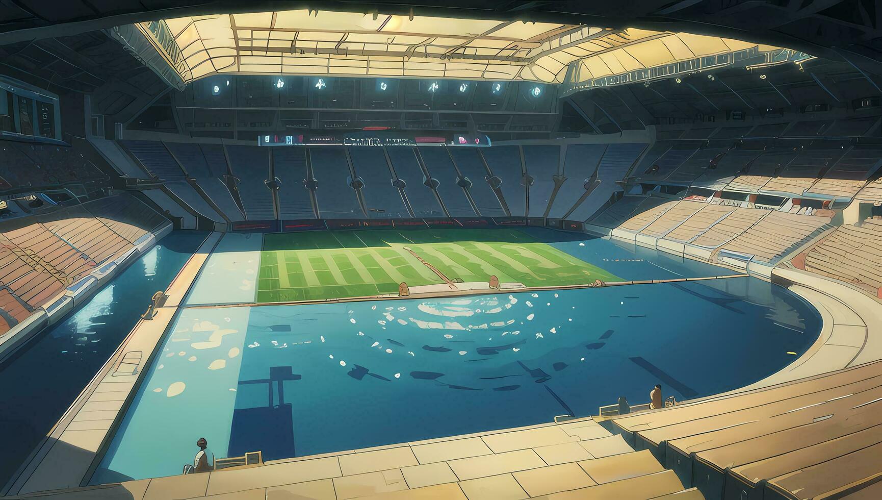 stadion sport- modern fantasie grafisch roman anime manga behang foto