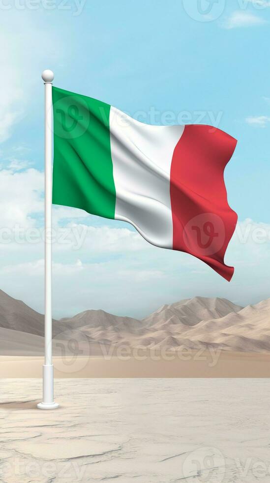 Italië vlag golvend in een Open Oppervlakte foto