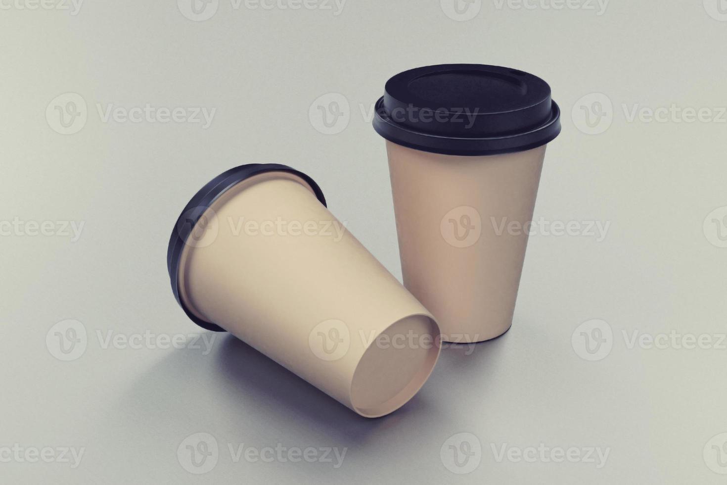 twee koffiekopjes mockup foto