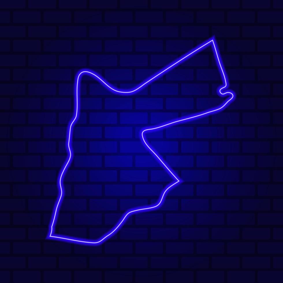 Jordan gloeiend neonteken op bakstenen muurachtergrond foto