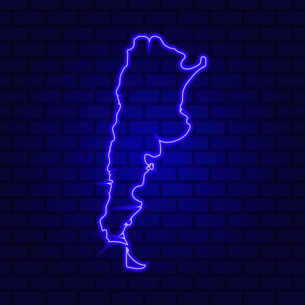 Argentinië neon kaart op witte achtergrond foto