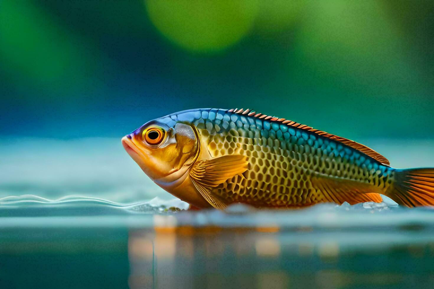 een vis zwemmen in de water. ai-gegenereerd foto