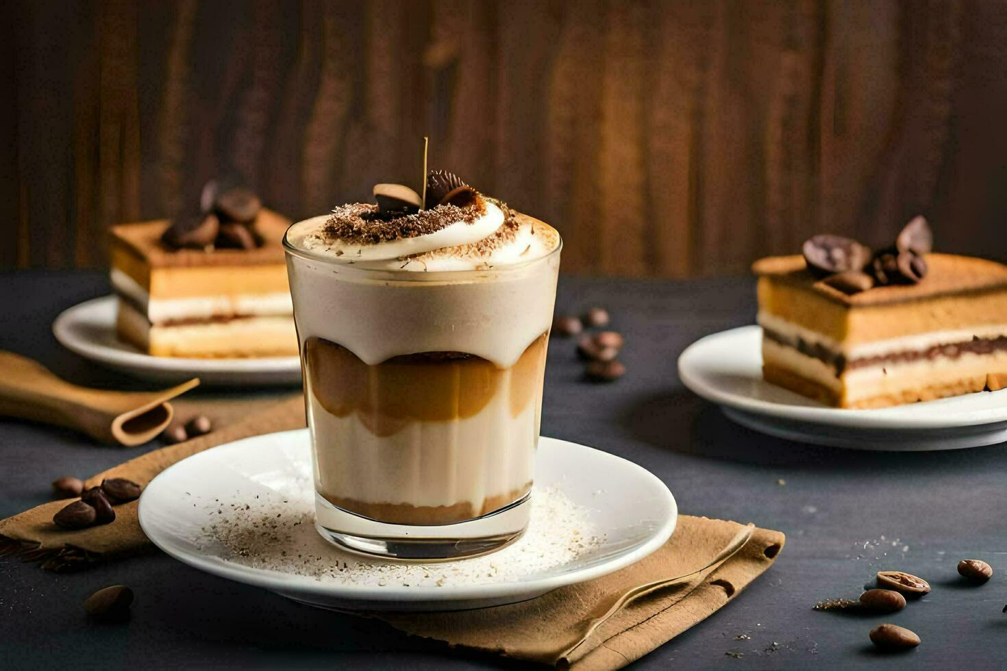 een koffie drinken met geslagen room en chocola. ai-gegenereerd foto