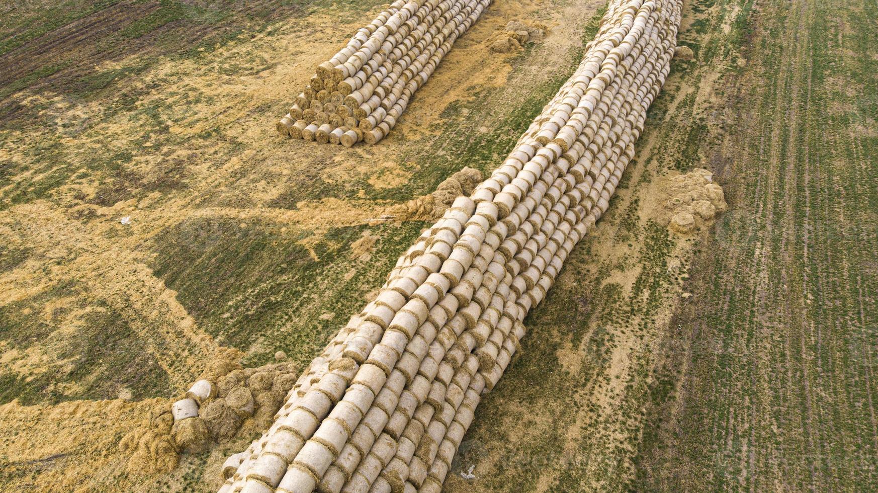 hooiberg bij de oogst, landbouwboerderij foto