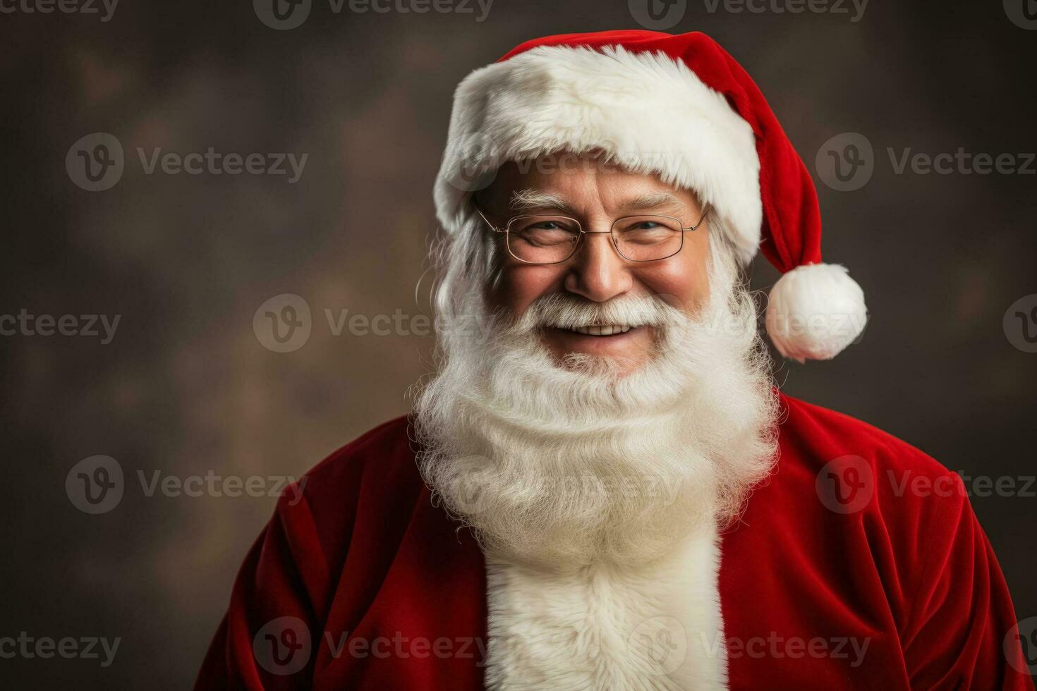 de kerstman claus geïsoleerd Aan een levendig achtergrond met een plaats voor tekst foto
