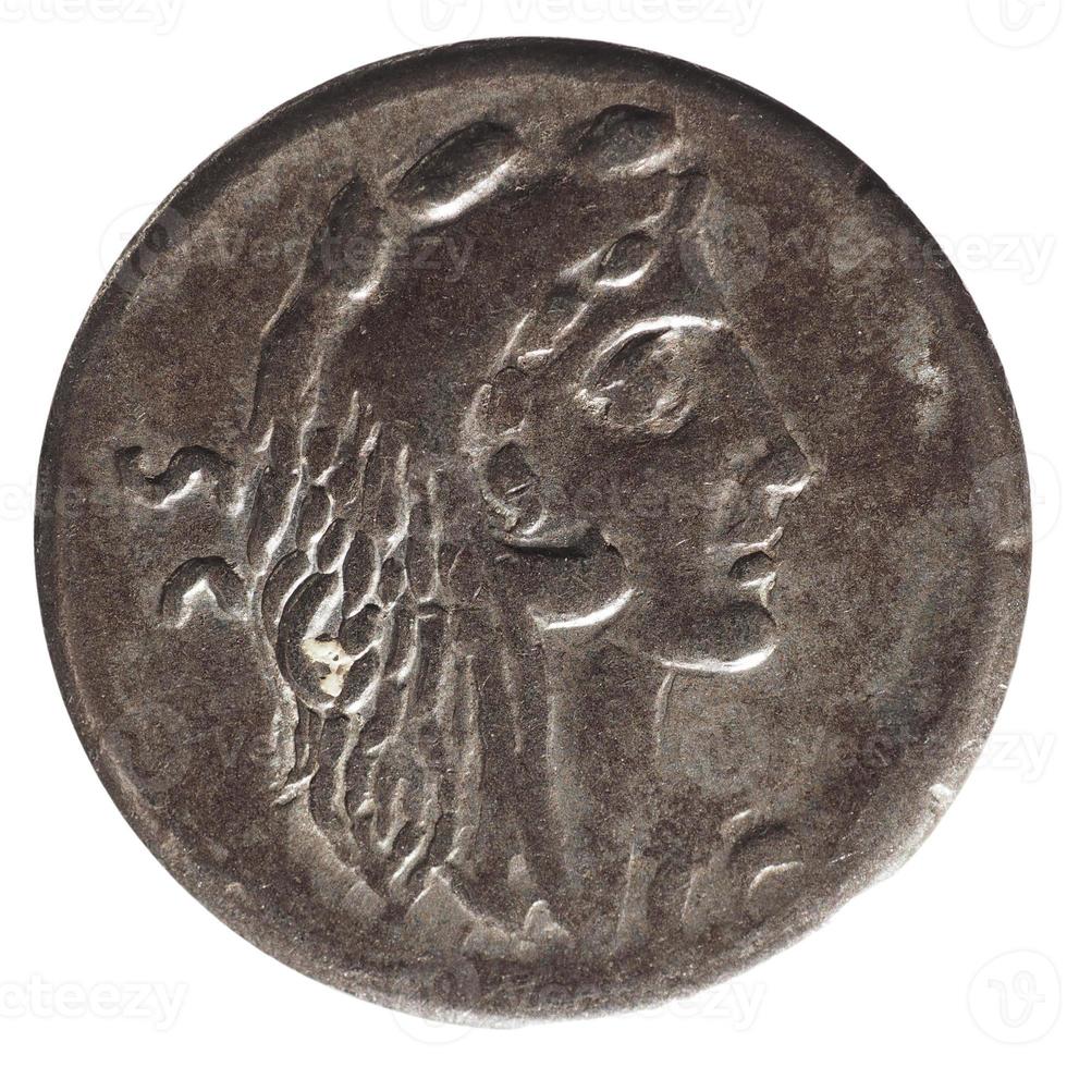 oude Romeinse munt geïsoleerd over white foto