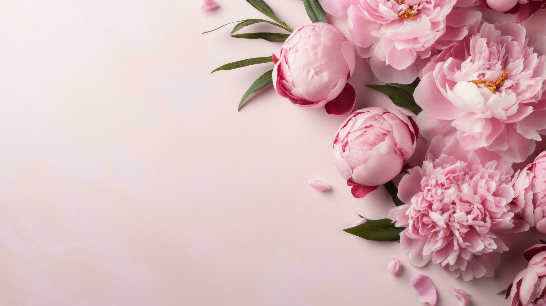 peony bloemen met kopie ruimte foto