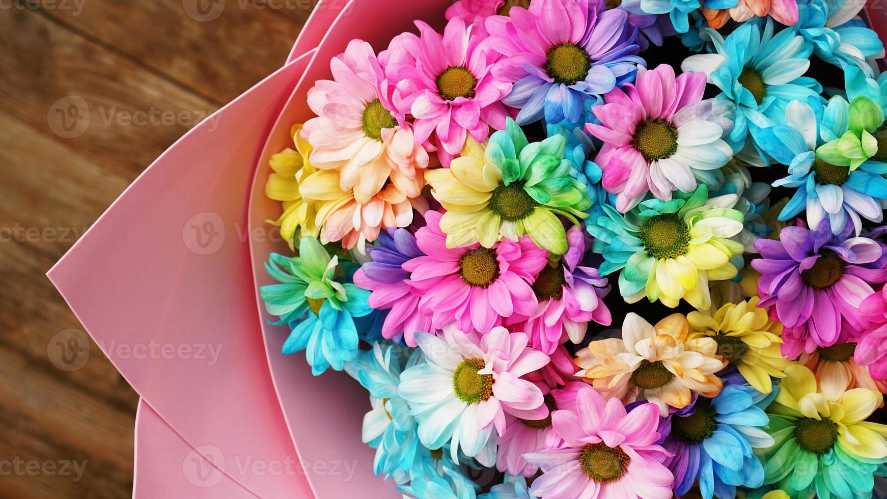 close-up bloesem regenboog bloemen boeket foto