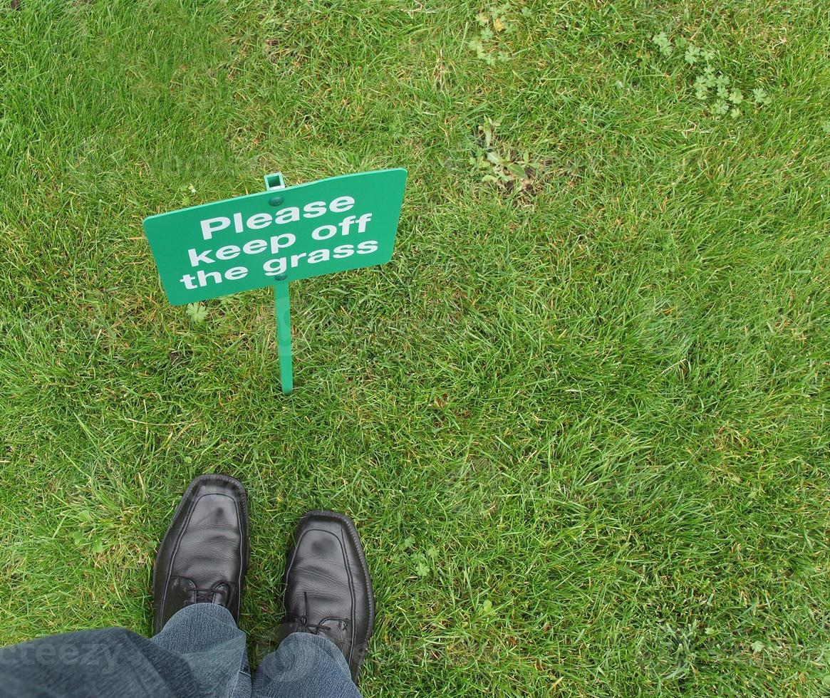 blijf van het gras af foto