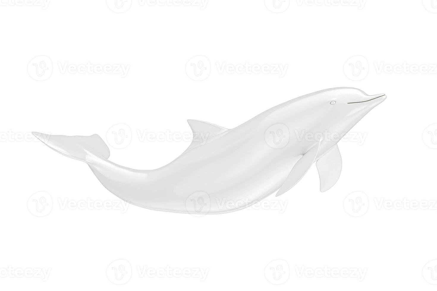 wit tursiops truncatus oceaan of zee tuimelaar dolfijn in klei stijl. 3d renderen foto