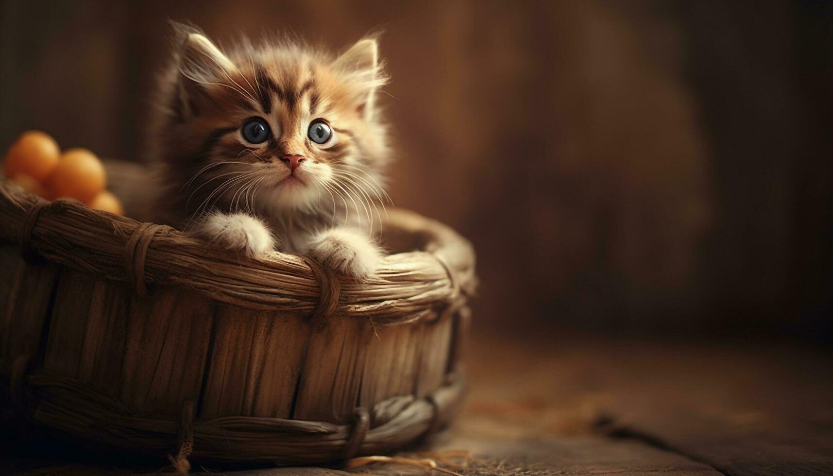 schattig katje zitten, op zoek Bij camera, speels met speelgoed- gegenereerd door ai foto