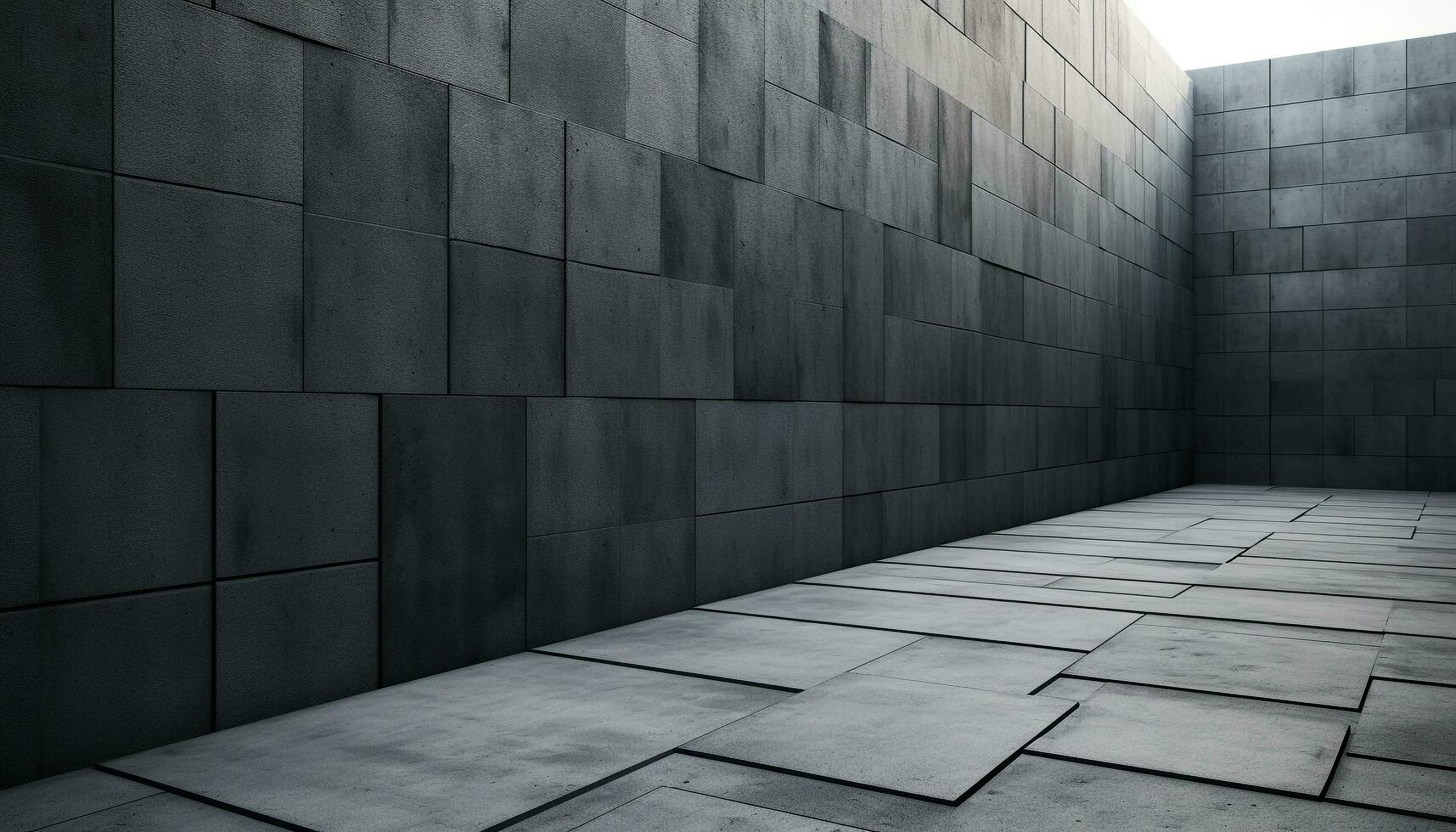 modern abstract ontwerp met meetkundig vormen Aan glad beton vloeren gegenereerd door ai foto