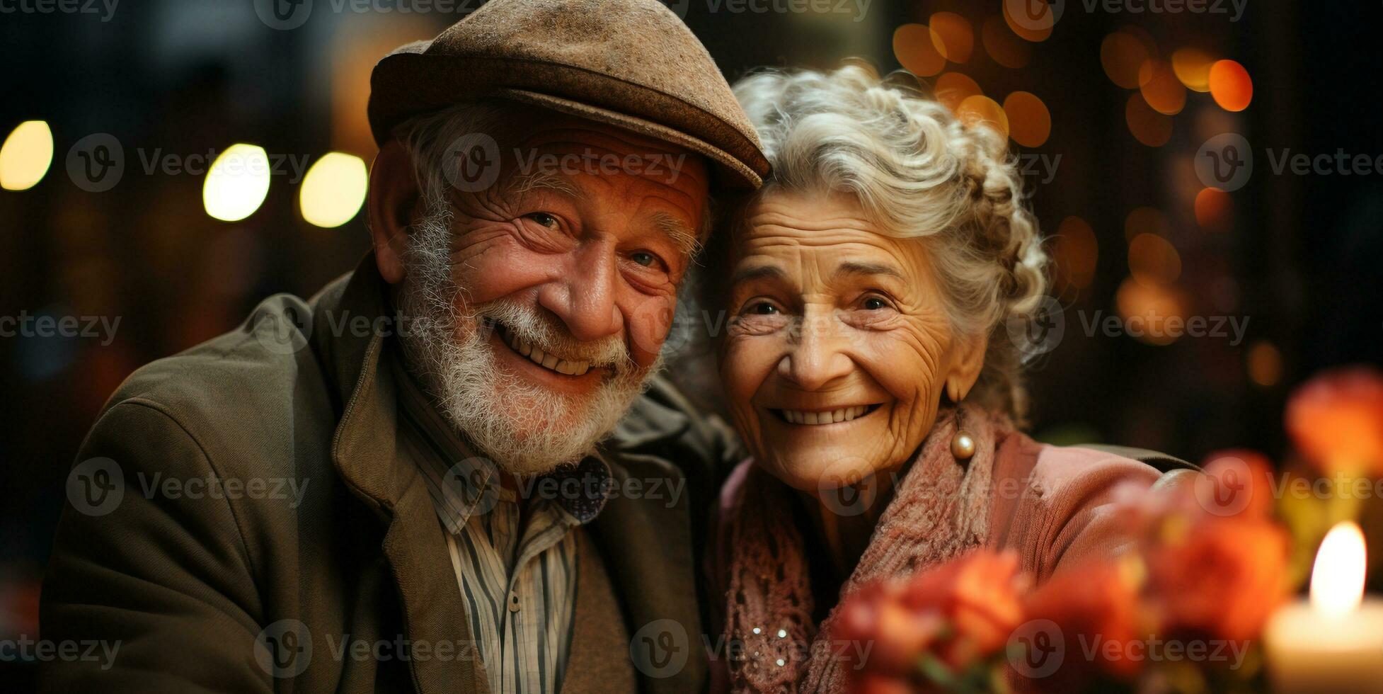 glimlachen mannen en Dames, volwassenen in liefde, omarmen buitenshuis, geluk gegenereerd door ai foto