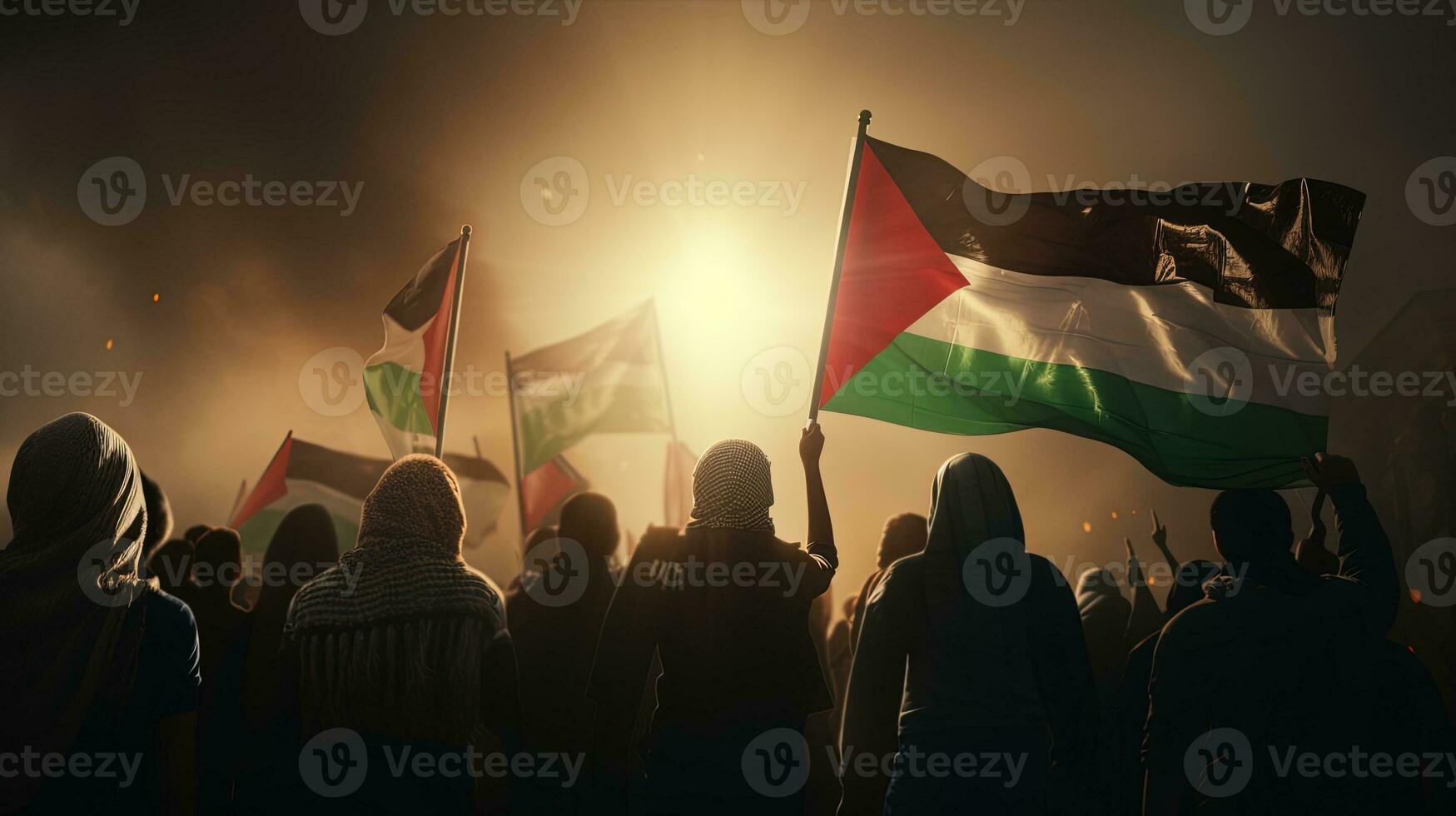 protesteerder groep voor Palestina vrijheid foto