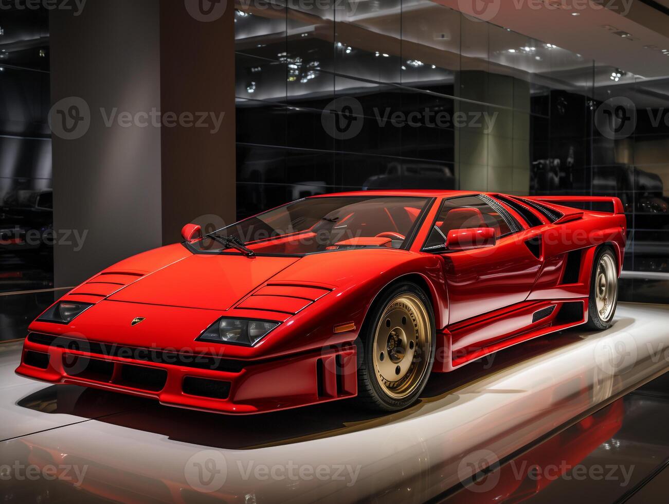 lamborghini diablo tentoonstelling. generatief ai foto