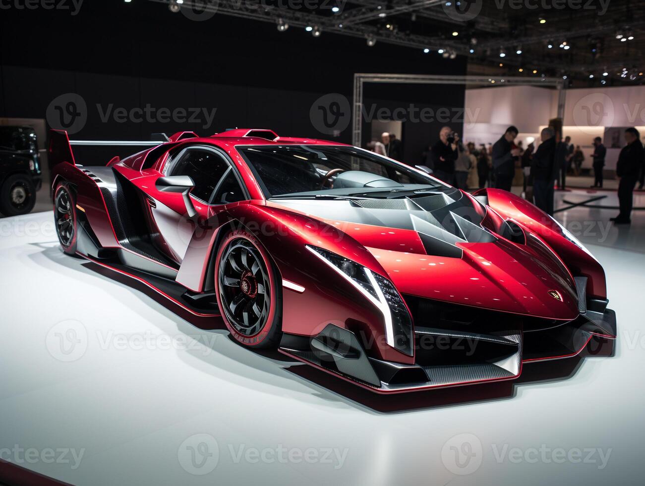 lamborghini Veneno tentoonstelling. generatief ai foto