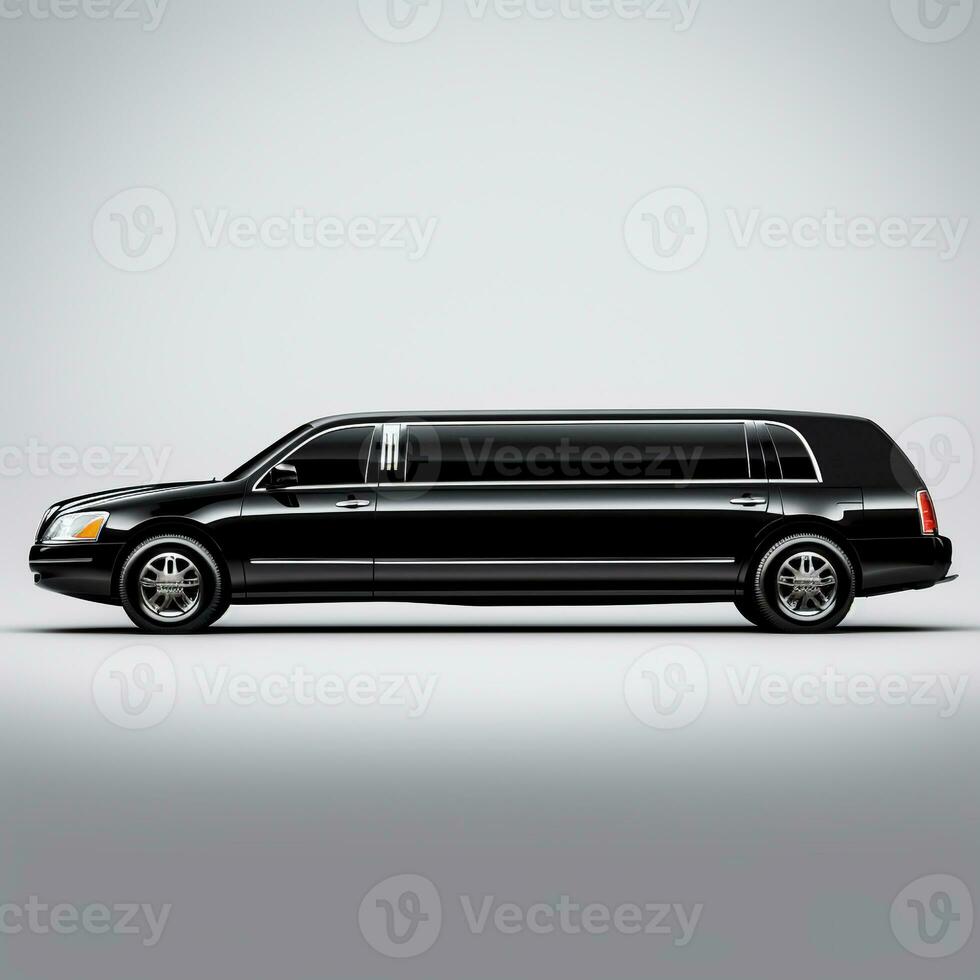 limousine Aan wit achtergrond. generatief ai foto