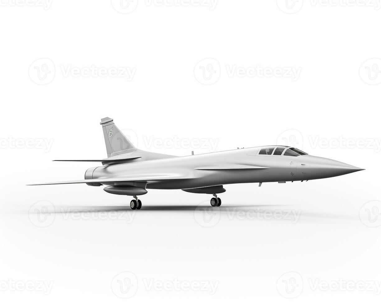 supersonisch Jet Aan wit achtergrond. generatief ai foto