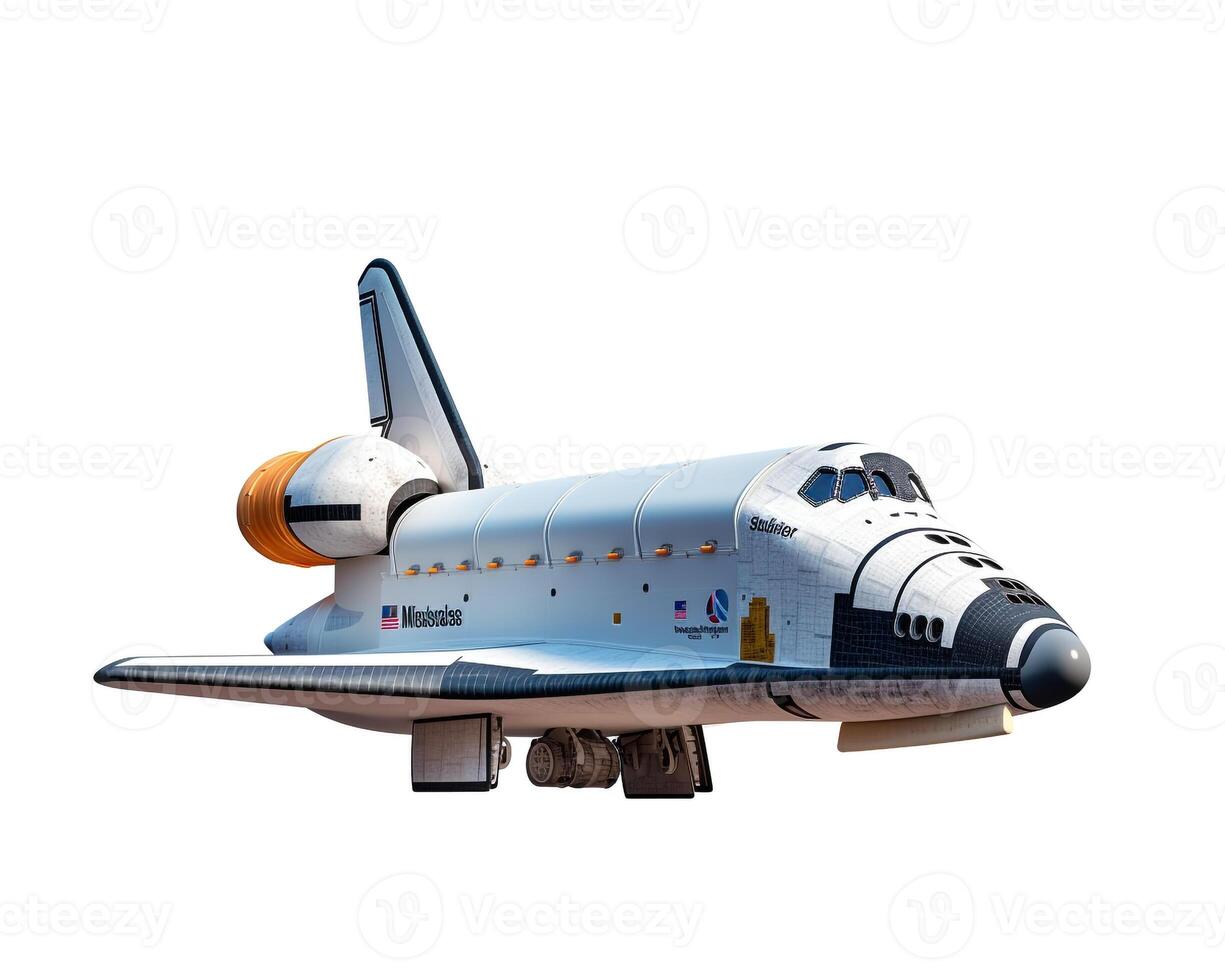 ruimte shuttle Columbia Aan wit achtergrond. generatief ai foto