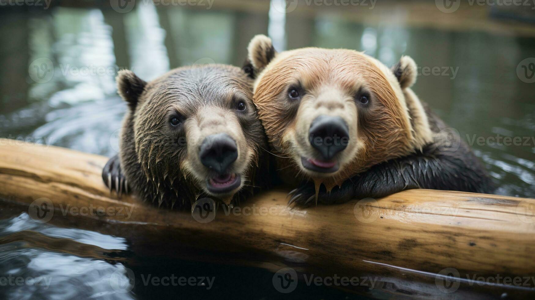 foto van Hart smelten twee wombats met een nadruk Aan uitdrukking van liefde. generatief ai