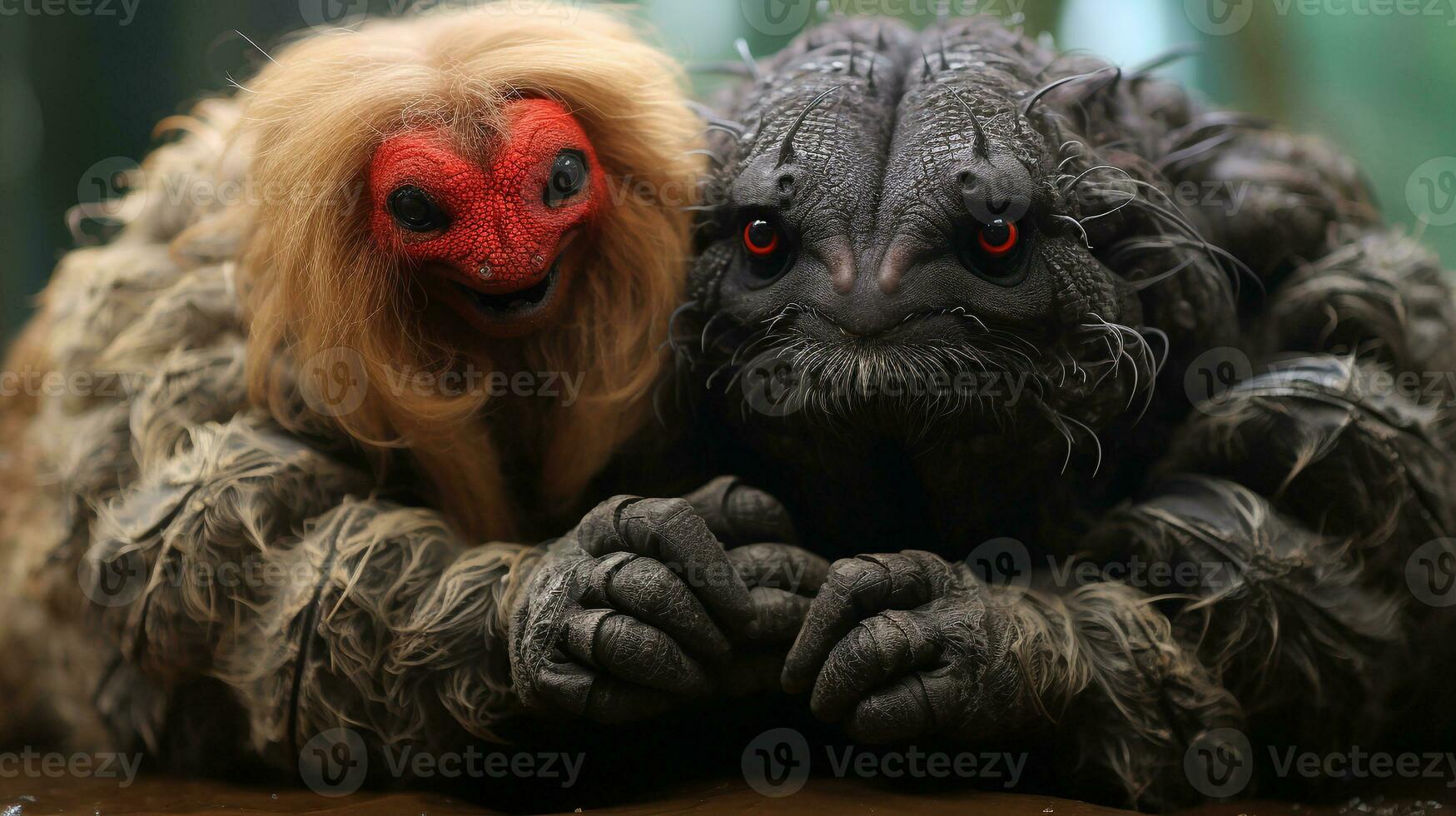 foto van Hart smelten twee vogelspinnen met een nadruk Aan uitdrukking van liefde. generatief ai