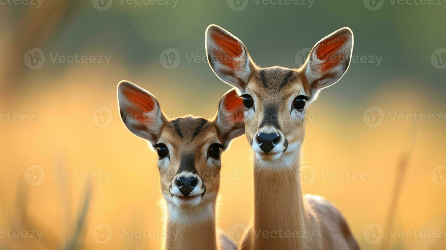 foto van Hart smelten twee impala's met een nadruk Aan uitdrukking van liefde. generatief ai