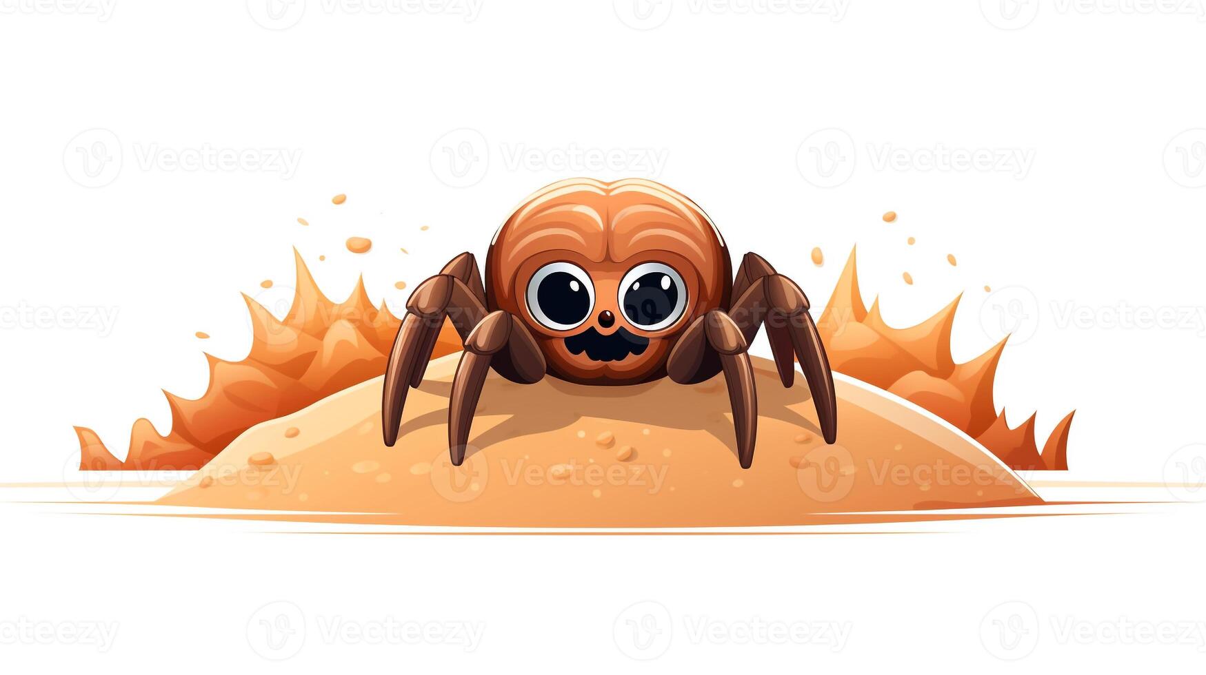 een schattig weinig tarantula in vector stijl. generatief ai foto