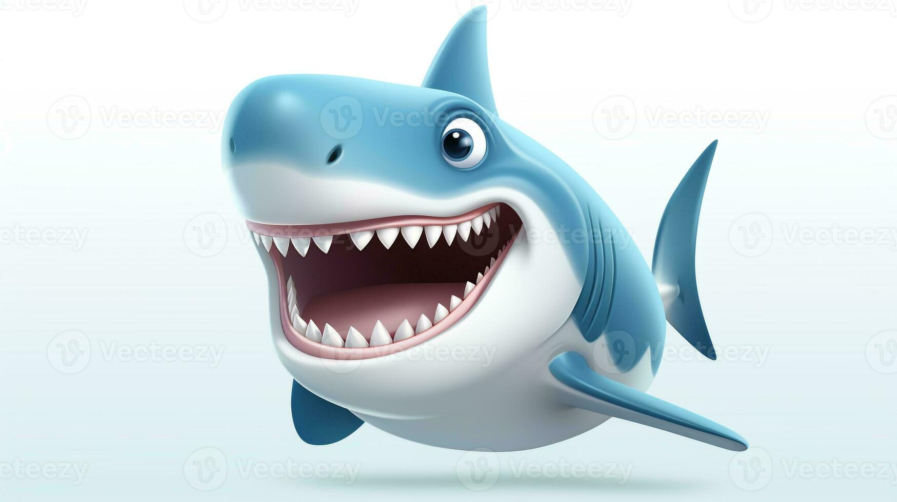 een schattig weinig haai in vector stijl. generatief ai foto