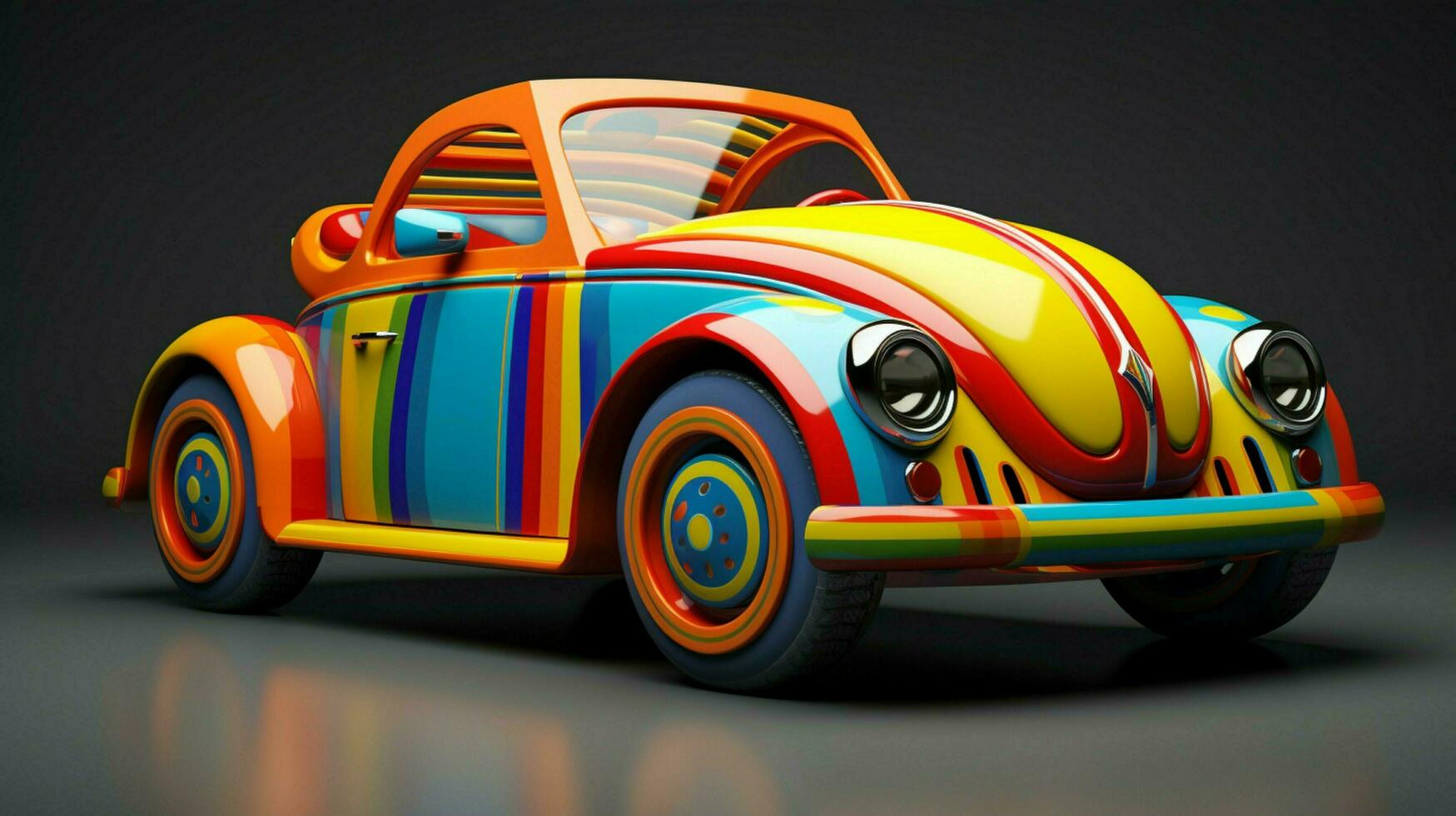 een speels en kleurrijk speelgoed- auto ontwerp foto