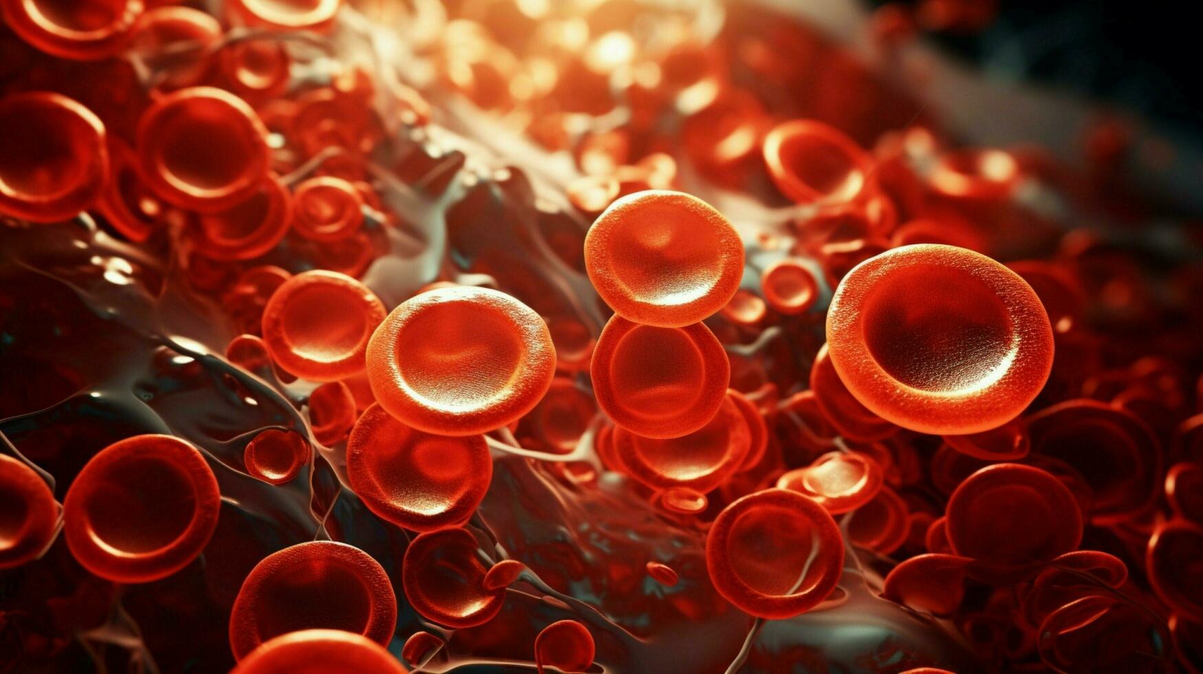 bloed cellen uitvergroot onthullend natuur microscopisch ontwerp foto