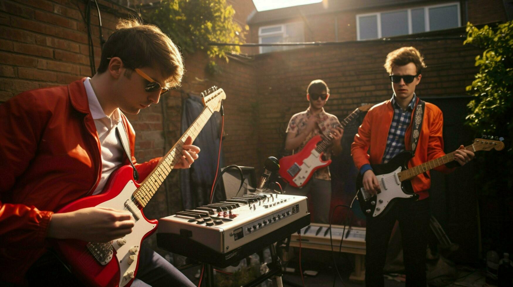 vuil jongens spelen funky muziek- Bij partij foto