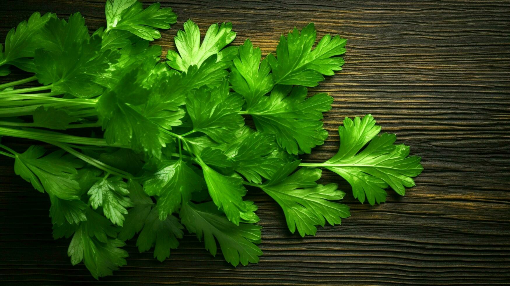 vers blad van peterselie een gezond groen groente voor biologisch foto