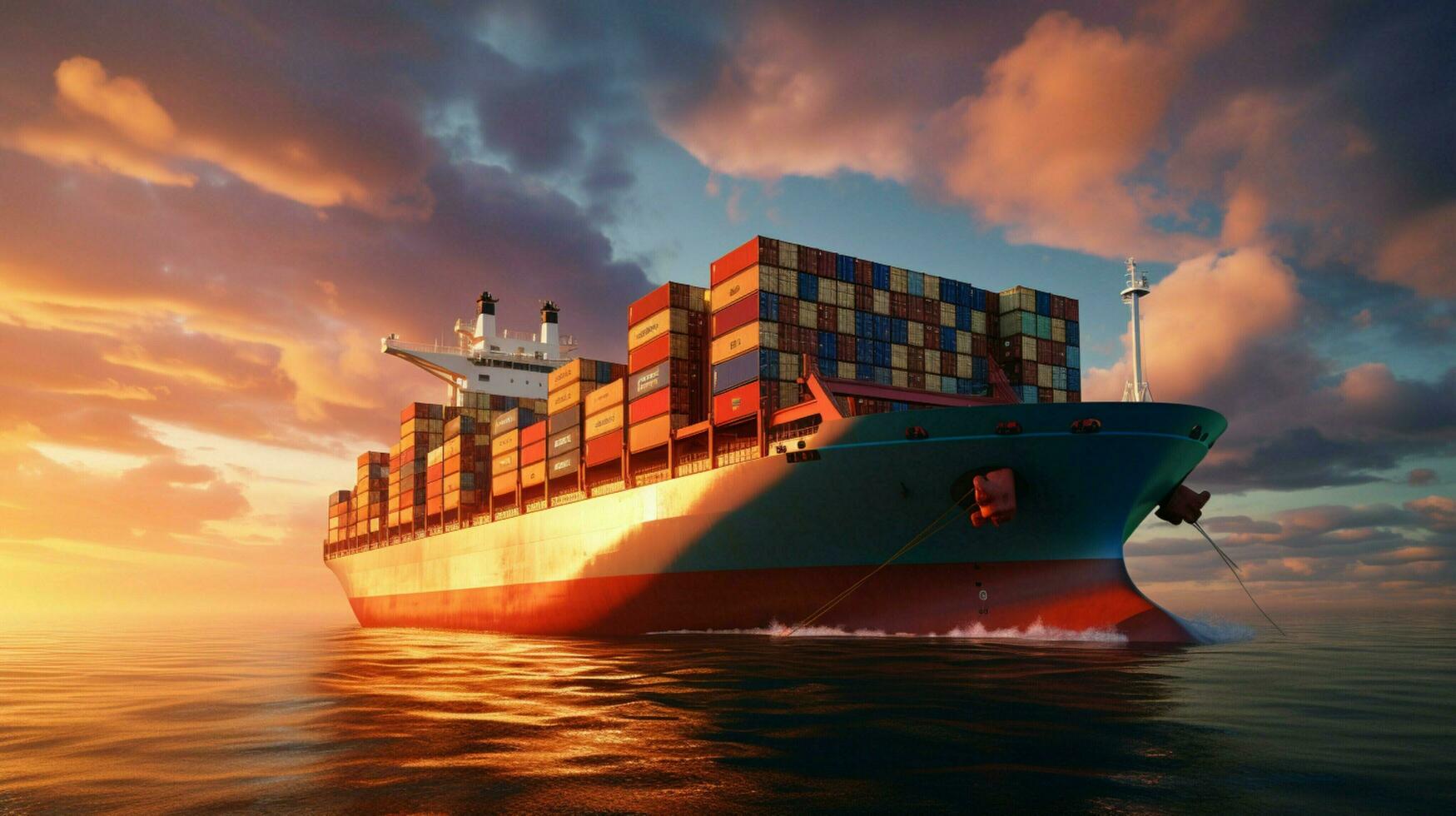 groot lading schip met containers foto