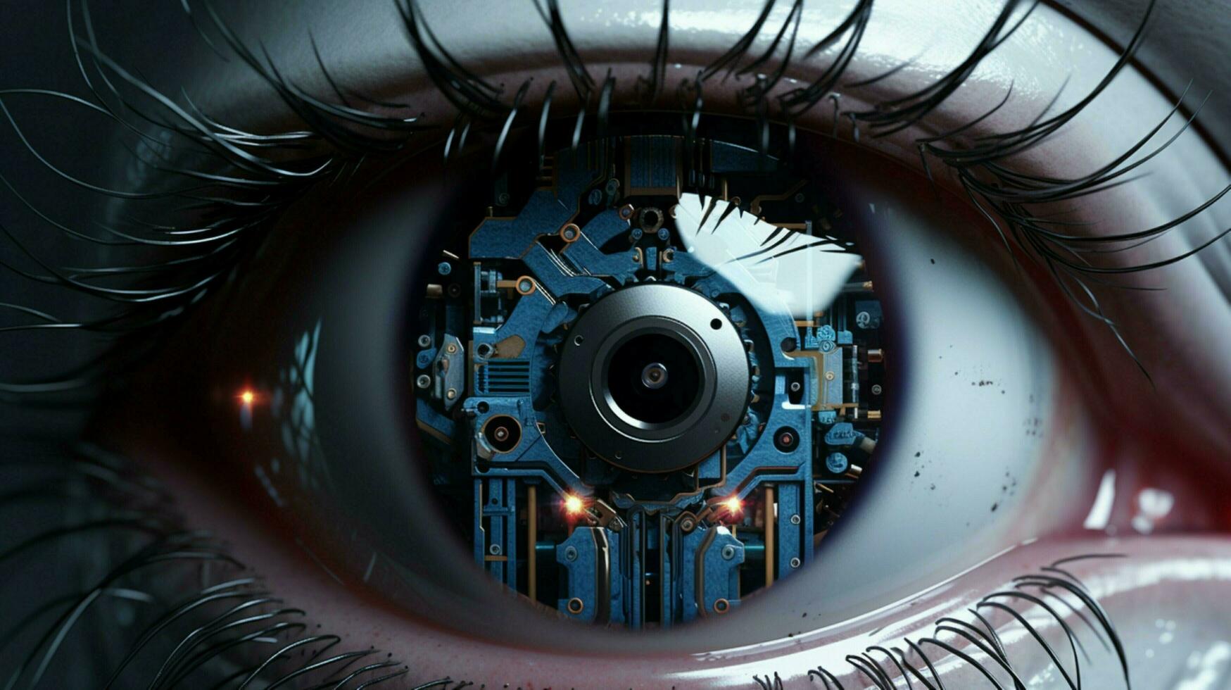 op zoek Bij de toekomst door robot ogen foto