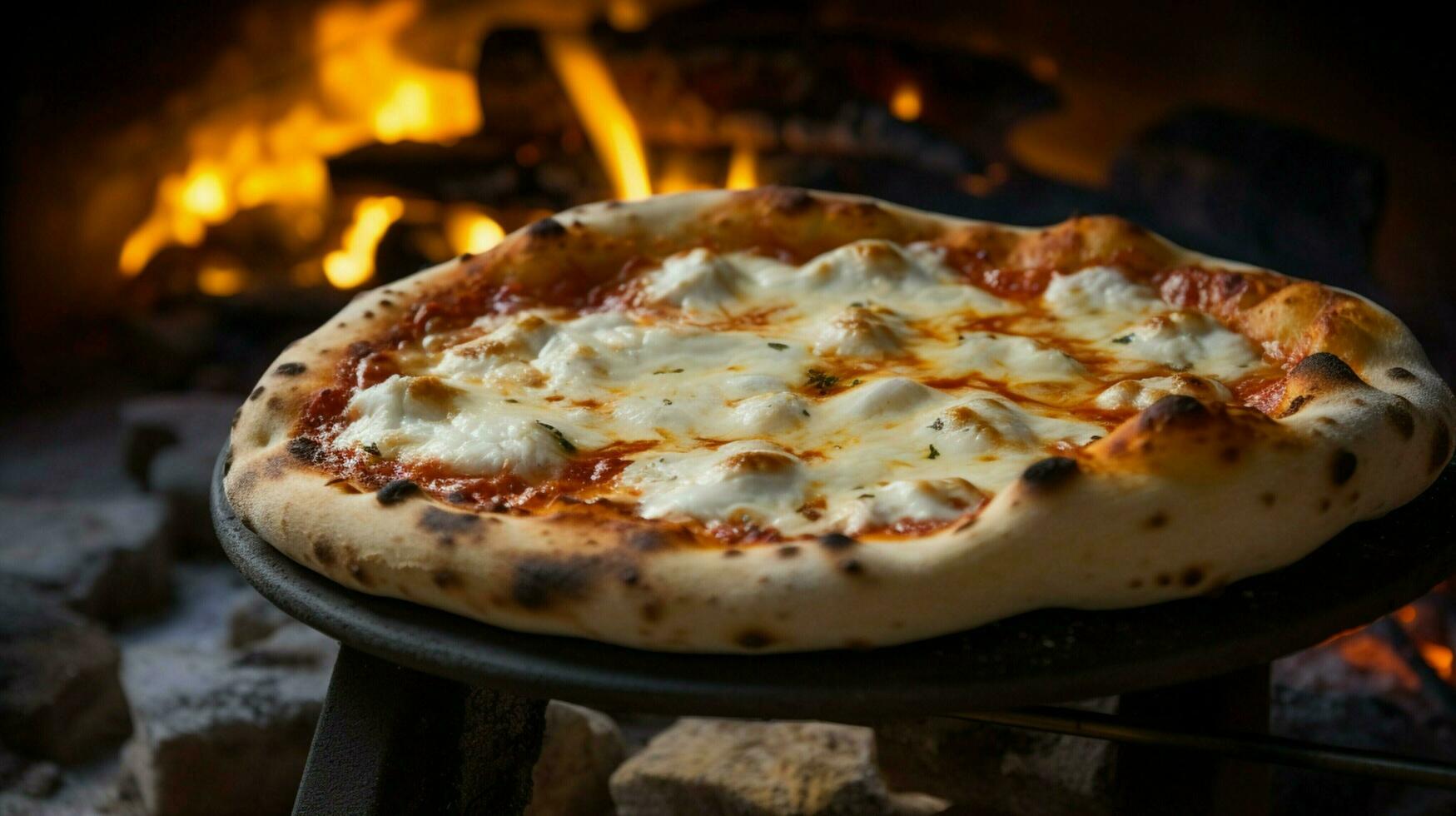 smelten Mozzarella Aan eigengemaakt pizza gebakken foto