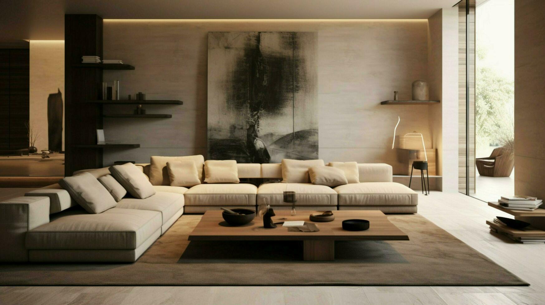 modern elegantie in een comfortabel leven ruimte foto