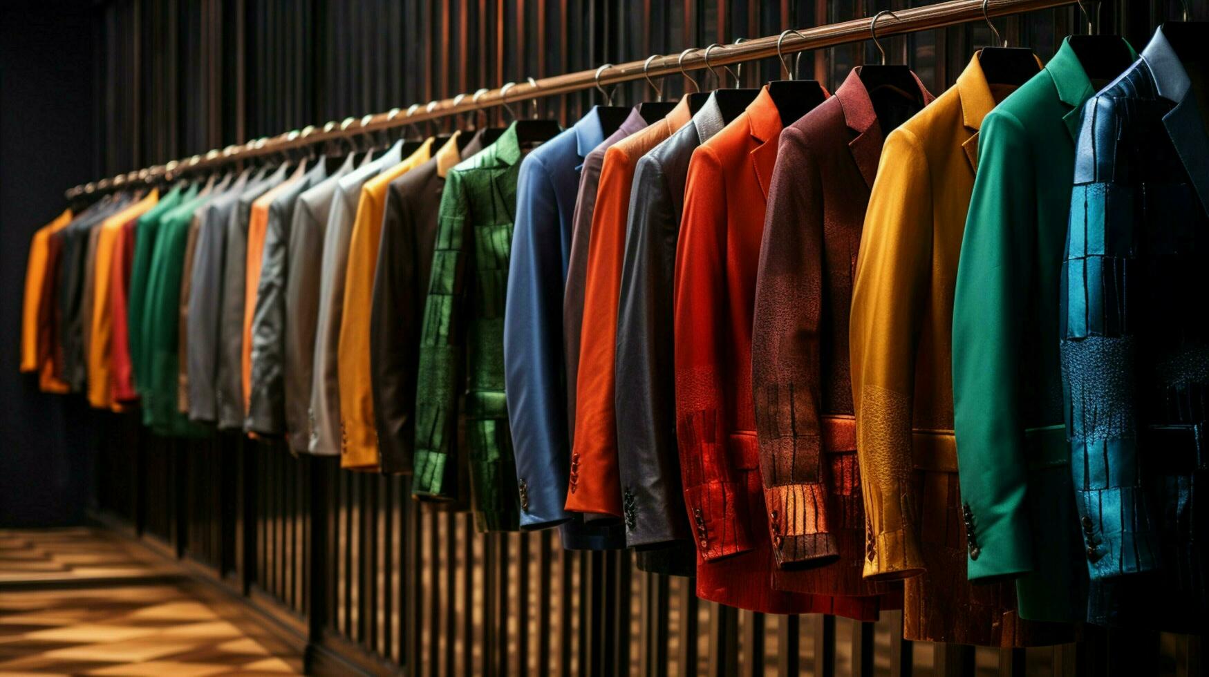 multi gekleurde kledingstukken in winkel verzameling voor mannen foto