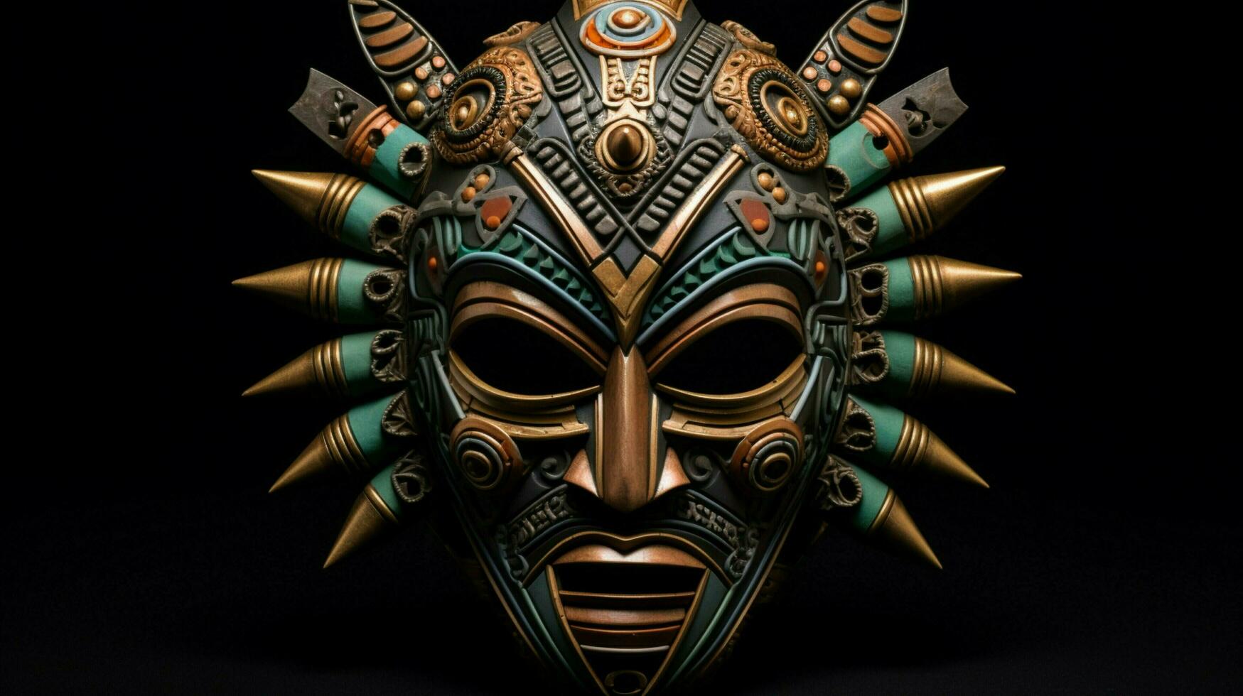 overladen Afrikaanse masker vitrines oude tribal cultuur foto