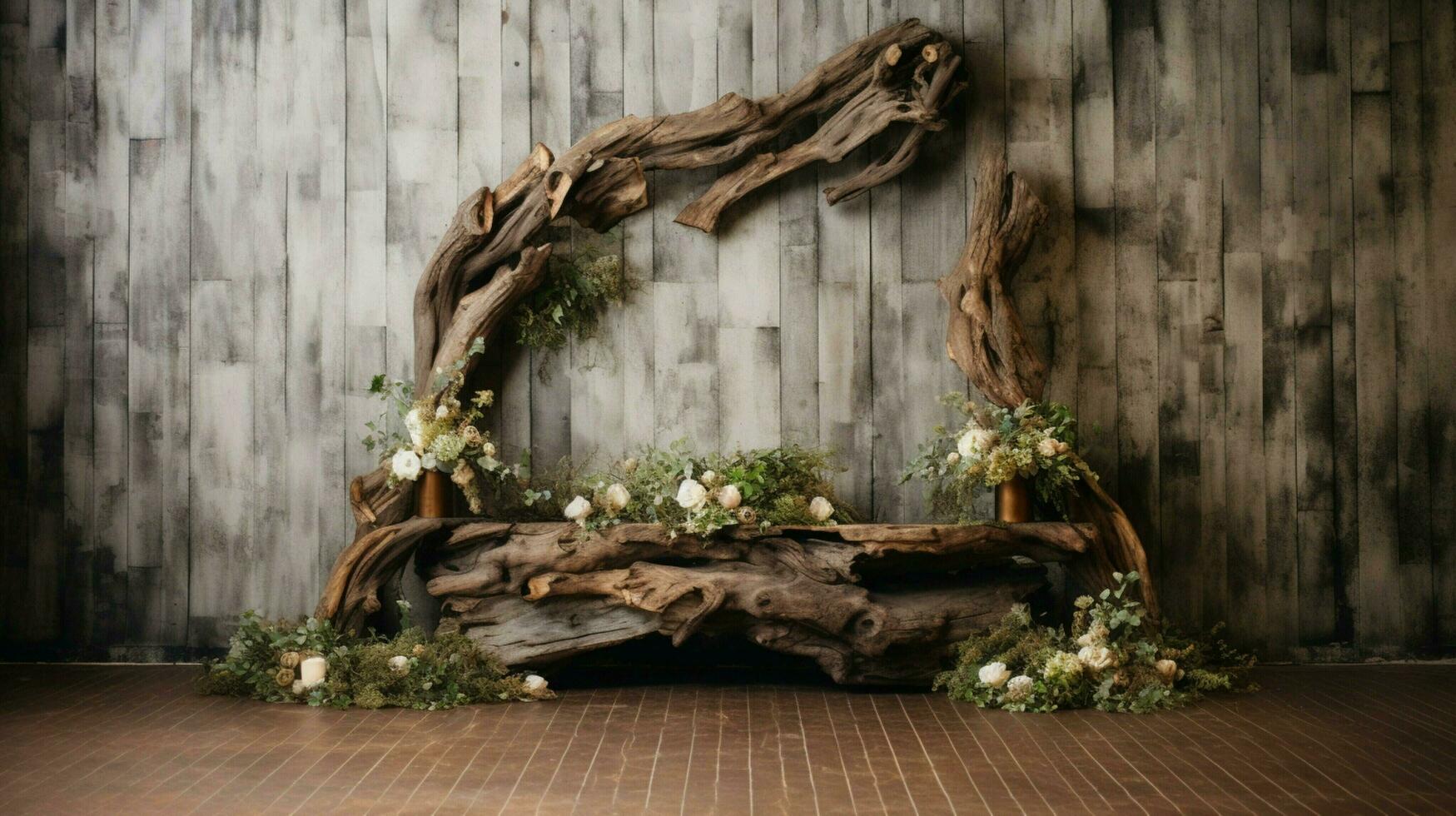 rustiek hout backdrop met verweerd boom romp foto