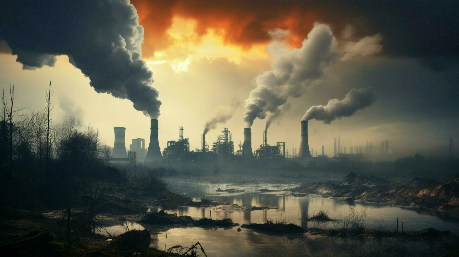 rook stijgt van fabriek schoorsteen vervuilend natuur foto