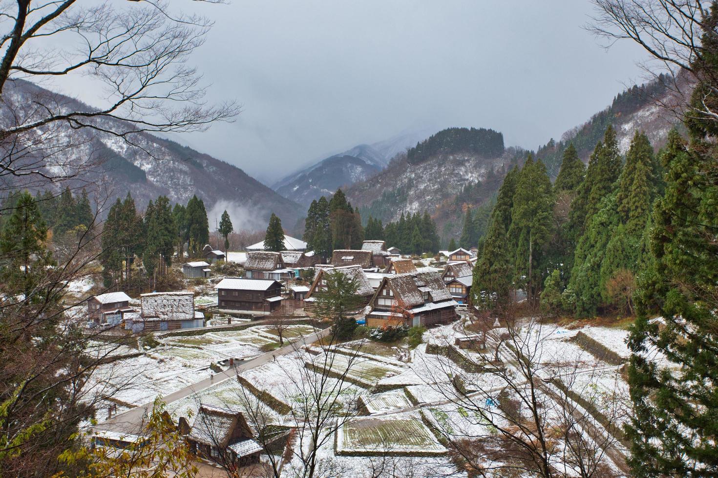 gokayama-gebied in de stad nanto in de prefectuur toyama, japan foto