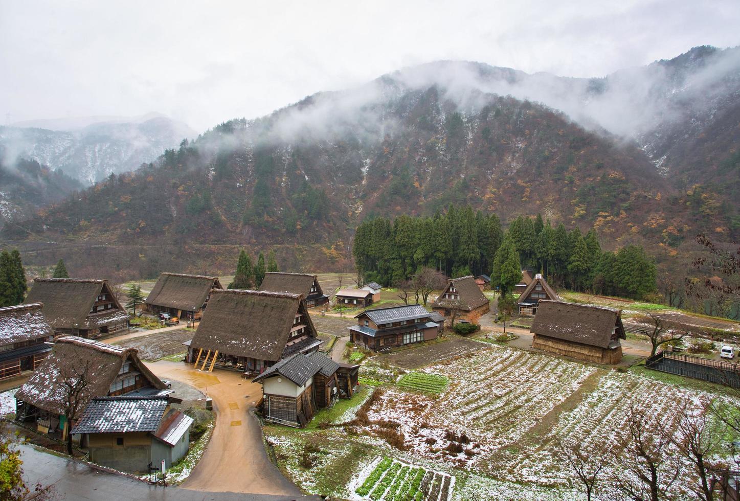 gokayama-gebied in de stad nanto in de prefectuur toyama, japan foto