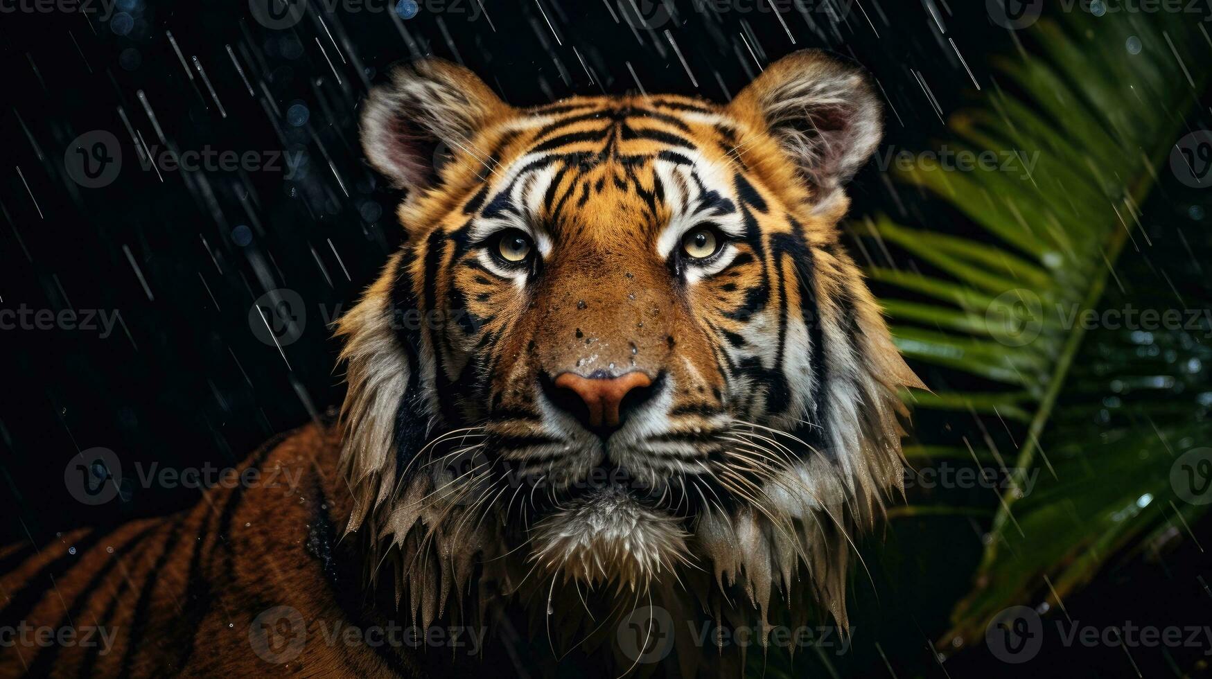 portret van sumatran tijger in een oerwoud, panthera Tigris sumatrae. generatief ai foto