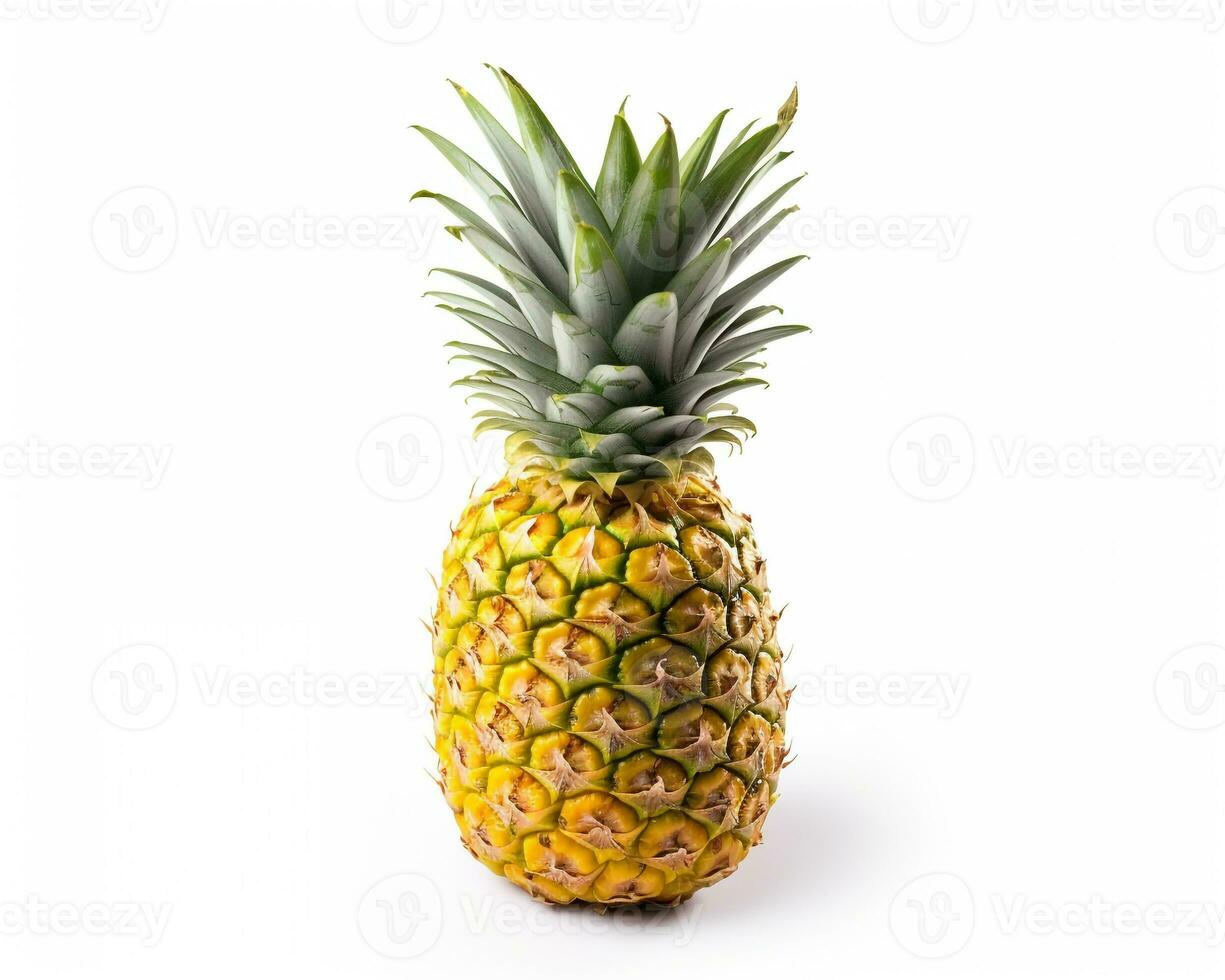 foto van ananas geïsoleerd Aan wit achtergrond. generatief ai