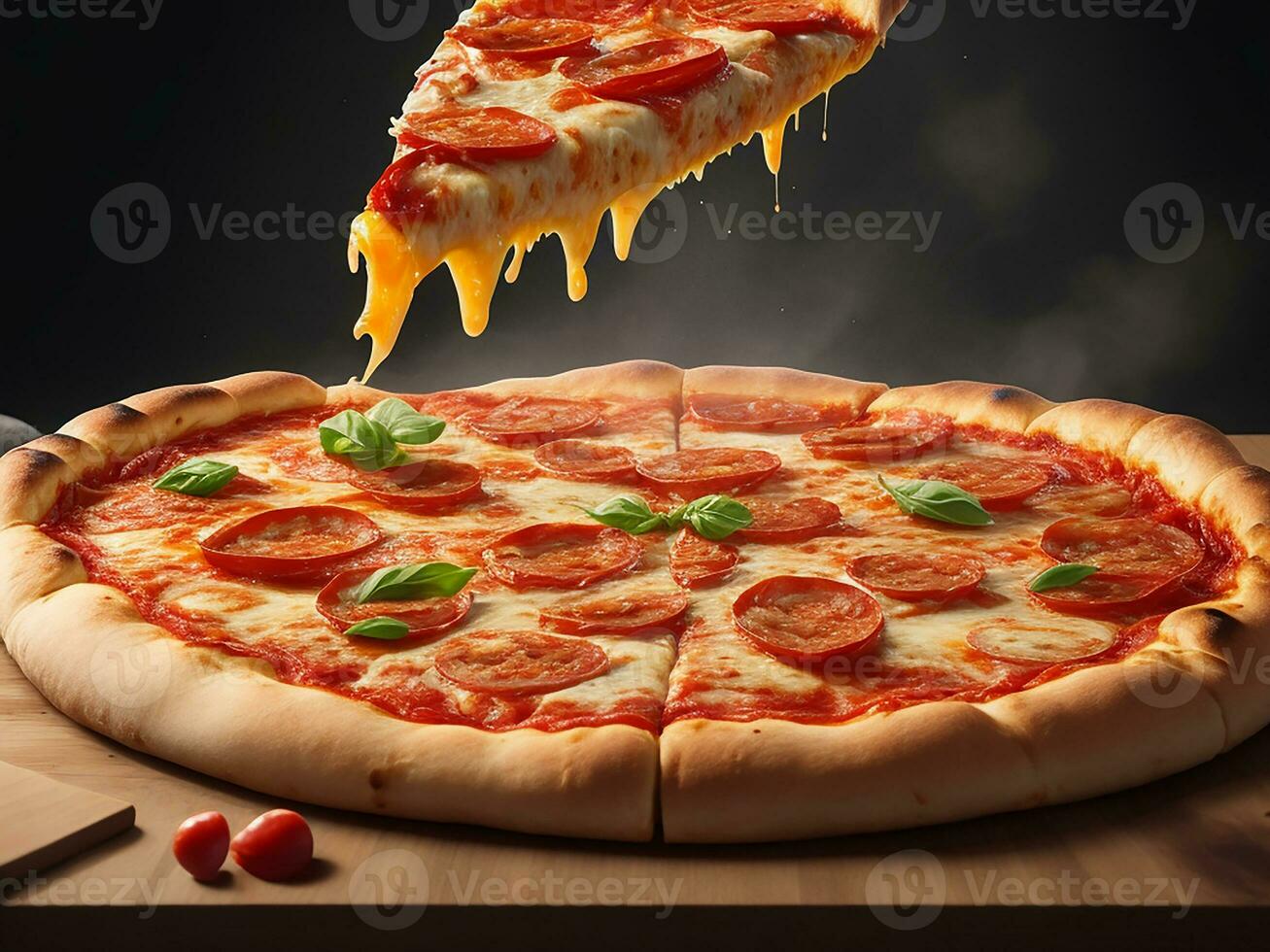 klassiek een fantastisch pizza. generatief ai foto