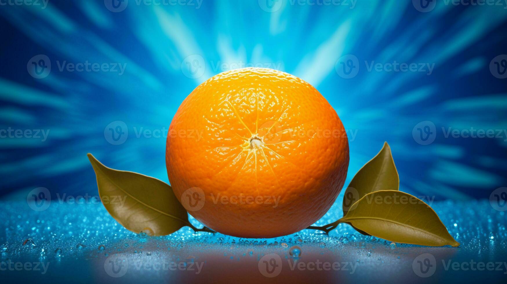 foto van mandarijn- oranje fruit voor de helft tegen een kleurrijk abstract achtergrond. generatief ai